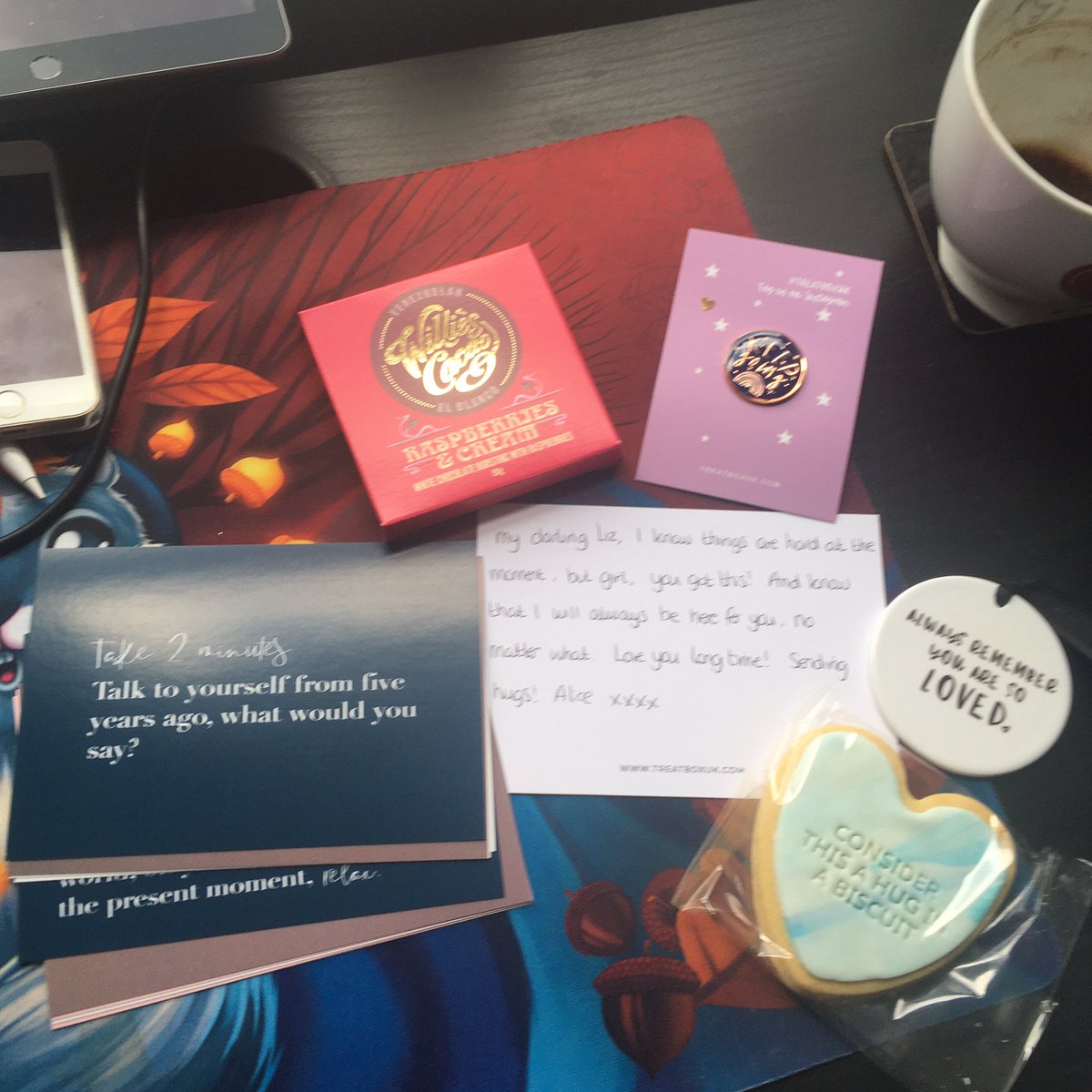 Thank you to the wonderful, inimitable Alice Breddy for this lovely gift. ❤️❤️❤️ #friends #family #staypositive