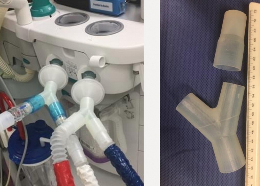 CrossComm's tweet photo. We're building an app with Duke University to support their Ventilator Splitter and Resistor System (VSRS). The system will allow one ventilator to support two patients, accounting for each COVID-19 patient's different pulmonary needs. https://t.co/iUvWGgbaqi https://t.co/OrYPaYLUUp