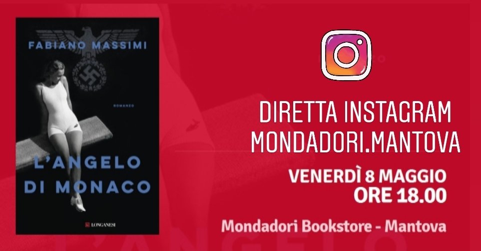 INIZIANO I NOSTRI EVENTI IN DIRETTA INSTAGRAM!
8 MAGGIO H 18:00 
Con Marco Piva di #corpifreddi per conoscere più da vicino Fabiano Massimi @fabianomas autore de 
L' ANGELO DI MONACO @LibriLonganesi