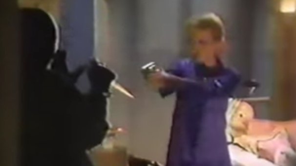 Christine_AMC's tweet photo. #OnThisDayInPineValley 1988 Silver broke into Natalie's home in a mask&wielding a knife😯The2struggled until Natalie's gun fired&Silver lay dead💚Natalie hid the body in a drawer,then Palmer helped hide it in his pond #AllMyChildren #AMC #AMCForever #KateCollinsAMC #ClaireBeckman https://t.co/3pXnKL5hA3