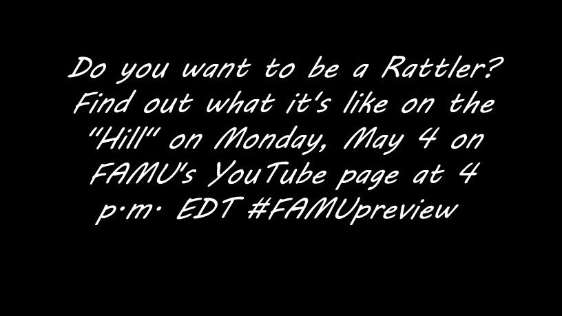 WPHSCareerLab's tweet photo. Want to be a FAMU Rattler? Check out #FAMUpreview @FAMU_1887 https://t.co/pKYGsE5OJQ