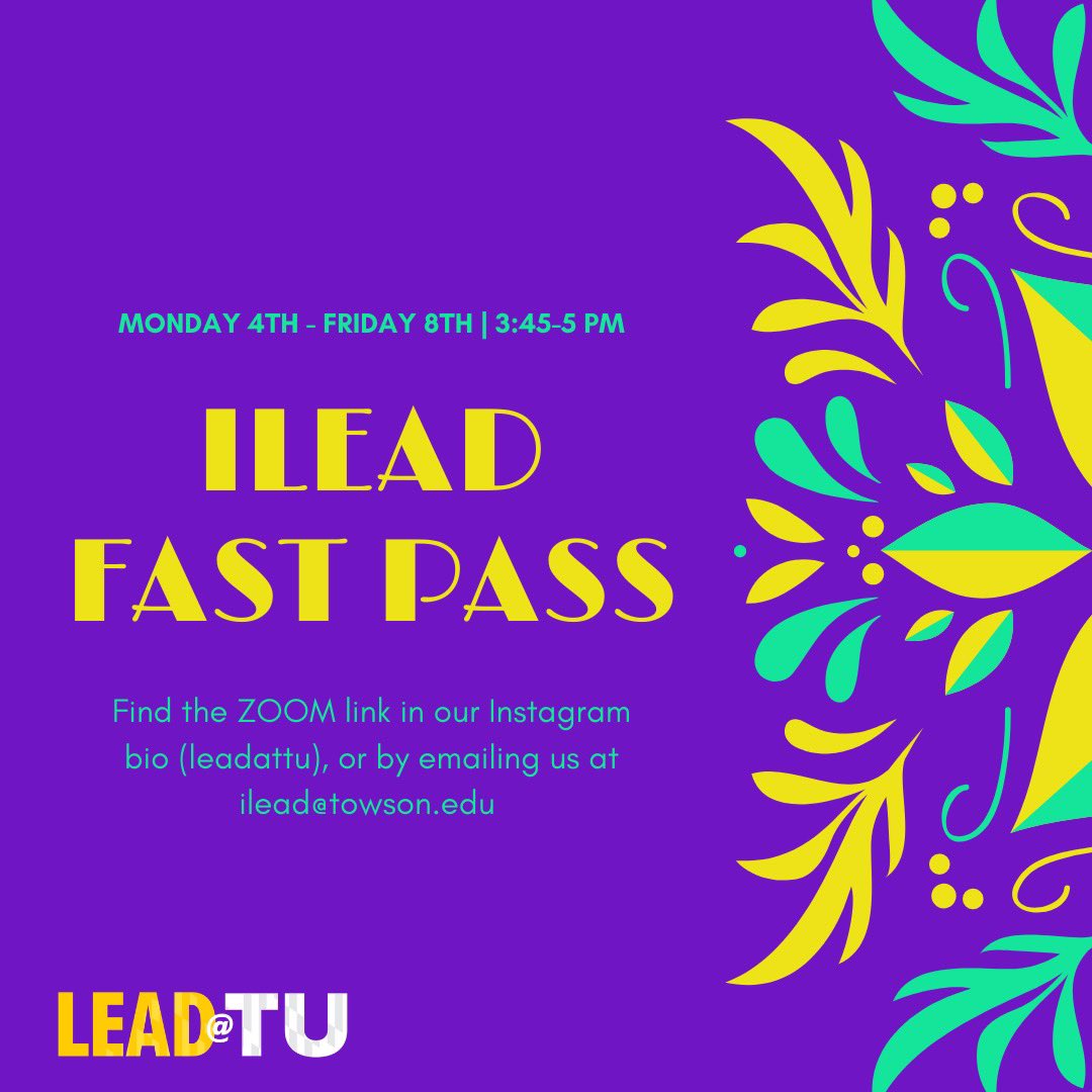 leadatTU_'s tweet photo. Need to finish iLead? Check out our fast pass ILead workshops all week where we will go through each workshop! DM us to get the link to join the session! https://t.co/LlhhzG9jIa