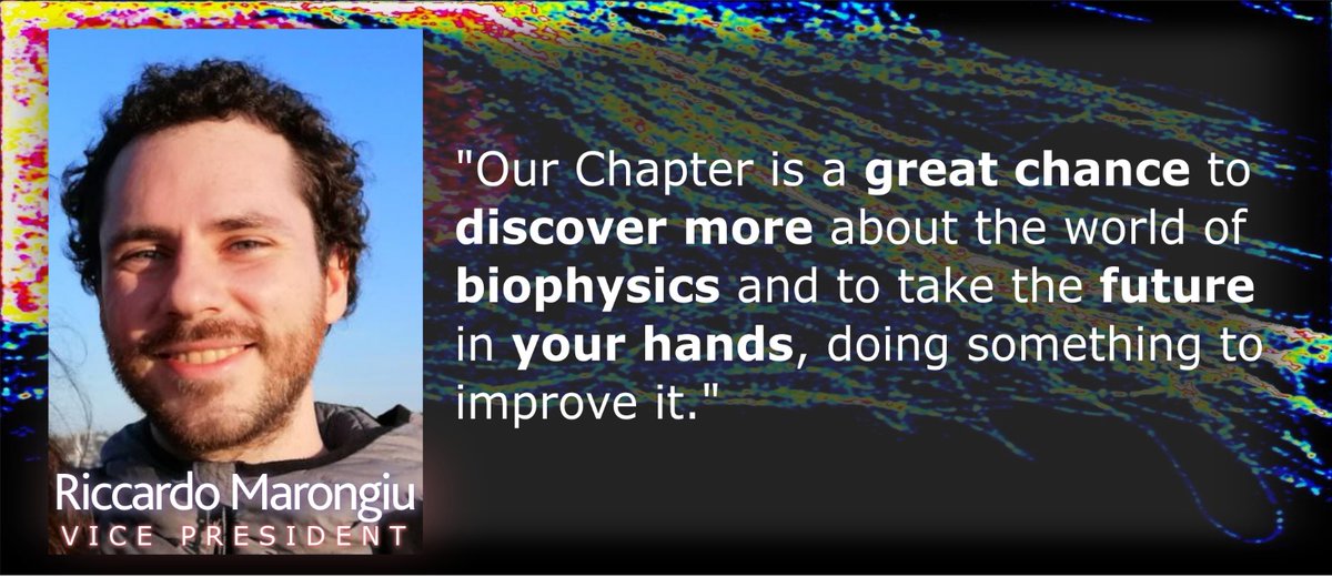 A new week has just started and, in line with the tradition we initiated last week, we will introduce you Riccardo! He is the Vice President of the Student Chapter! Don't miss it! #biophysics #stayathome #staytuned