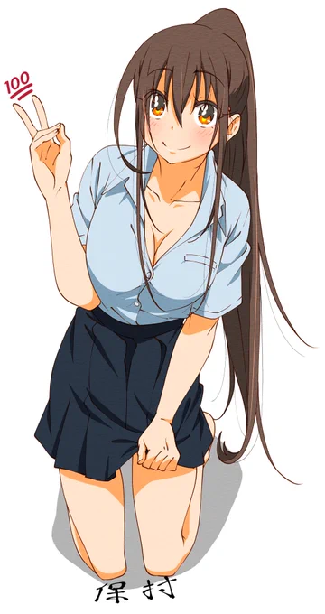 なんでもない子JK～ポニ子～
学校お休みだけど制服着てみるやつ～
スカート～～～～～～! 