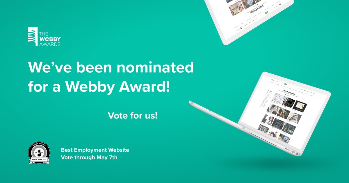 fiverr's tweet photo. Big Flex - Fiverr has been nominated for a @TheWebbyAwards - Best Employment Website! The People's Voice Awards is open for voting and we'd love your support to help us win. Vote for Fiverr before May 7th here: https://t.co/x1RomFyXr8 https://t.co/ubl6GI7hLg