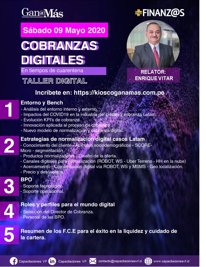 networking_mc's tweet photo. Recordamos Taller digital: Cobranzas digitales en tiempos de cuarentena 

Este Sábado 9 de Mayo 2020

Con: Enrique Vitar

Profesores Expertos
Clases Teóricas - Prácticas
Material Exclusivo
Certificación

Más información: https://t.co/XHyqmYIXuz

#cobranzasdigitales #cuarentena https://t.co/uwTiFiDzad