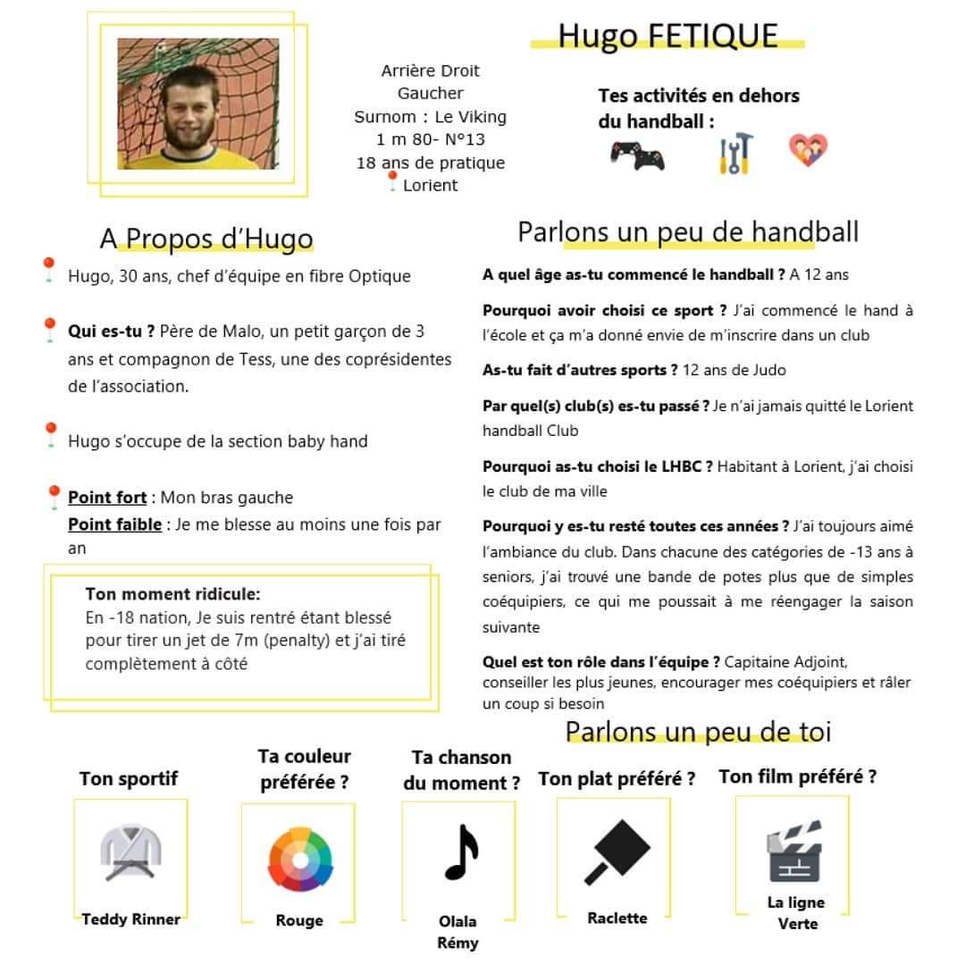 LHBC_Lorient's tweet photo. 🤾Portrait d'un joueur vous propose aujourd'hui de faire connaissance avec Hugo Fétique ...

 #restezchezvous
#lhbc
#handball
#lorient https://t.co/cZr6sZuIbY
