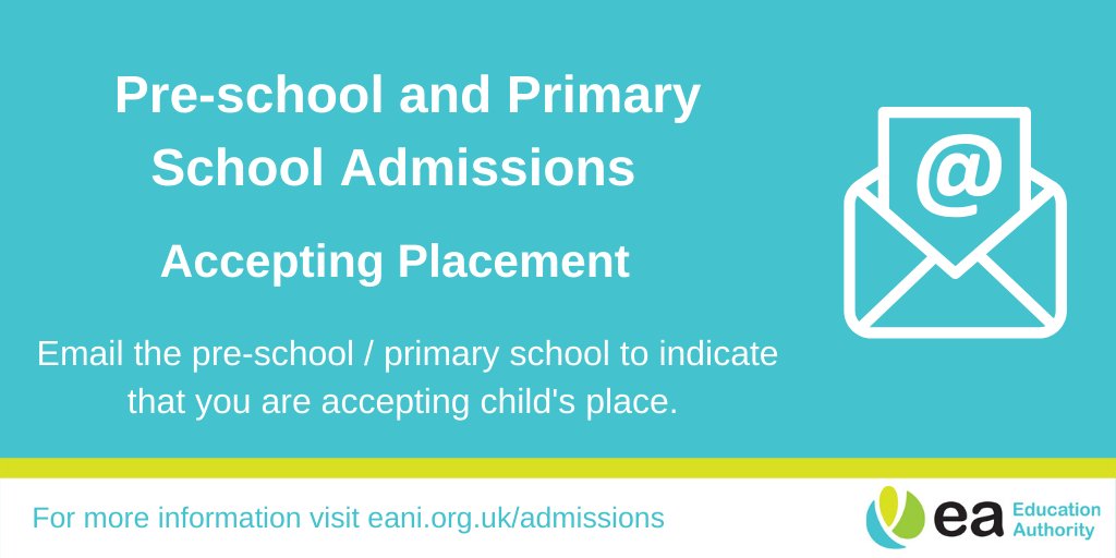 Ed_Authority's tweet photo. If your child has been offered a place in pre-school or primary school you should email the pre-school/school directly to indicate that you are accepting the place. To find the contact details for the school use the 'School Search' function on our website https://t.co/6YcKFm980K https://t.co/qsKE0xPY7b