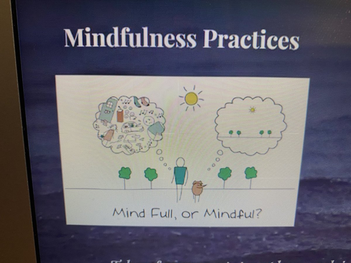 Great takeaway from <a href="/Teach_Connected/">Kristoffer Barikmo</a>’s social emotional health PD this morning: there is a difference between a mind that’s full, and mindful. Not to mention all of the great resources linked within the presentation! Great way to start the day 👍🏻