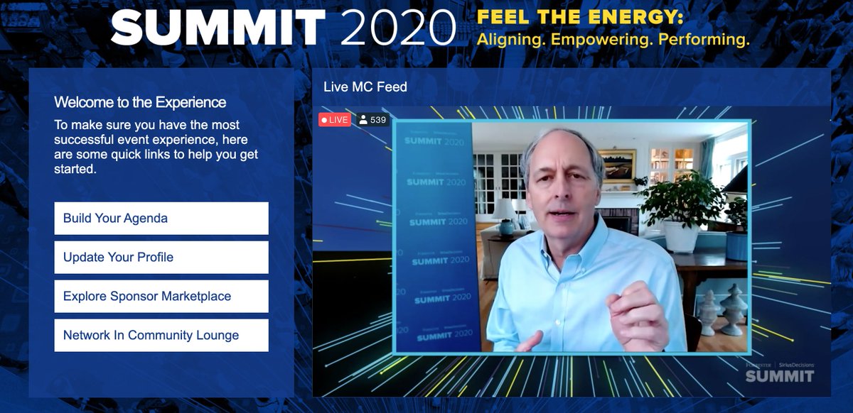 Kicking off #SDSummit with opening remarks from @Forrester CEO <a href="/gcolony/">George Colony</a>. It's a different Summit experience this year, obviously, but we still have 3000+ #b2b #sales, #marketing &amp; #product leaders joining us for this great event.