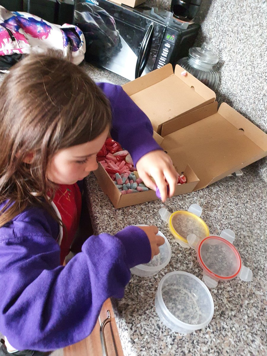 kulik372's tweet photo. Monday - "Maths" 
Choose 10 sweeties. Summer done alot of subtraction &amp; addition as she kept changing her mind about which ones she wanted to put in her tub! 🤣 #MPSHomeSchoolLinks @MilnathortN @MilnathortPS https://t.co/3Q7XQkTaIW