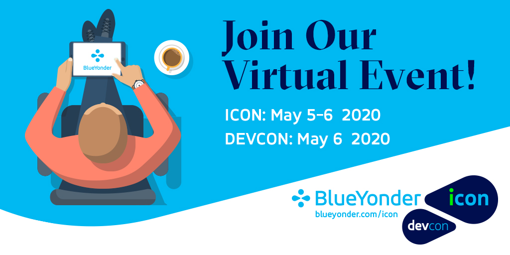 BlueYonder's tweet photo. ICON, our annual conference, is being held as a virtual event along with DEVCON, our developers conference. Don't miss your opportunity to join valuable learning sessions starting tomorrow! Registration is FREE! https://t.co/nO7JbbVvE8 #BYICON2020 #BYDEVCON2020 https://t.co/MgRrgWLDqS