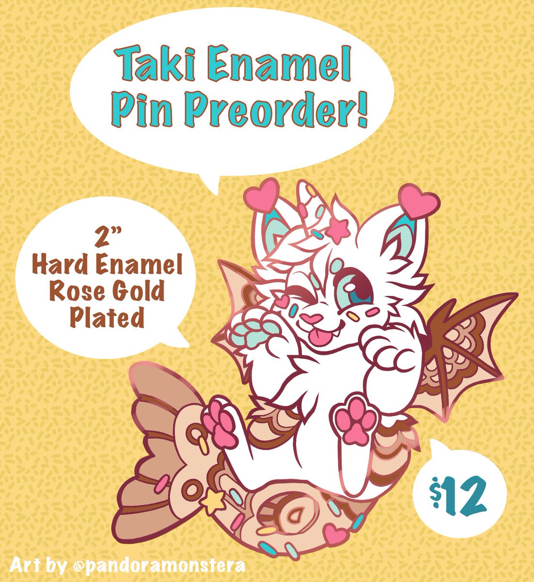 _scragster_'s tweet photo. I’m very excited to announce Taki is getting their own enamel pin! 
(Art for the pin by the awesome @pandoramonstera ! )
🌟If you’d like to preorder, check out the link below! 
➡️https://t.co/Qe8Miy66X2
RTs appreciated!! 💖 Lets get this sprinkle baby funded :3 https://t.co/QCZ3giDNBt