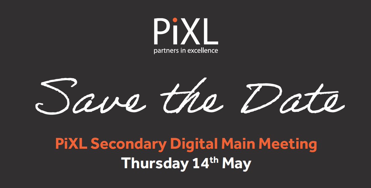 ThePiXLNetwork's tweet photo. In case you missed it, we are holding digital meetings for both PiXL Secondary and @PiXLWales programmes on Thursday 14th May!

PiXL Secondary Digital Meeting
> Click to register: https://t.co/L2HaIkV7OQ

PiXL Wales Digital Meeting
> Click to register: https://t.co/4xIqcK5oEl https://t.co/MbmkjnrVdx
