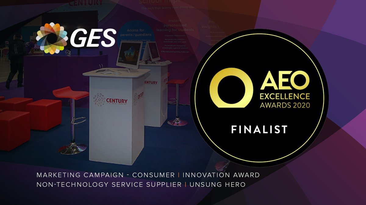 GES_EMEA's tweet photo. We have some good news to share. We’ve been shortlisted for SIX categories at the #AEOawards. Congratulations to all finalists. We can’t wait to join you all again in December!
@AEOnews @VisitbyGES #eventprofs https://t.co/O3uXAn2dl9