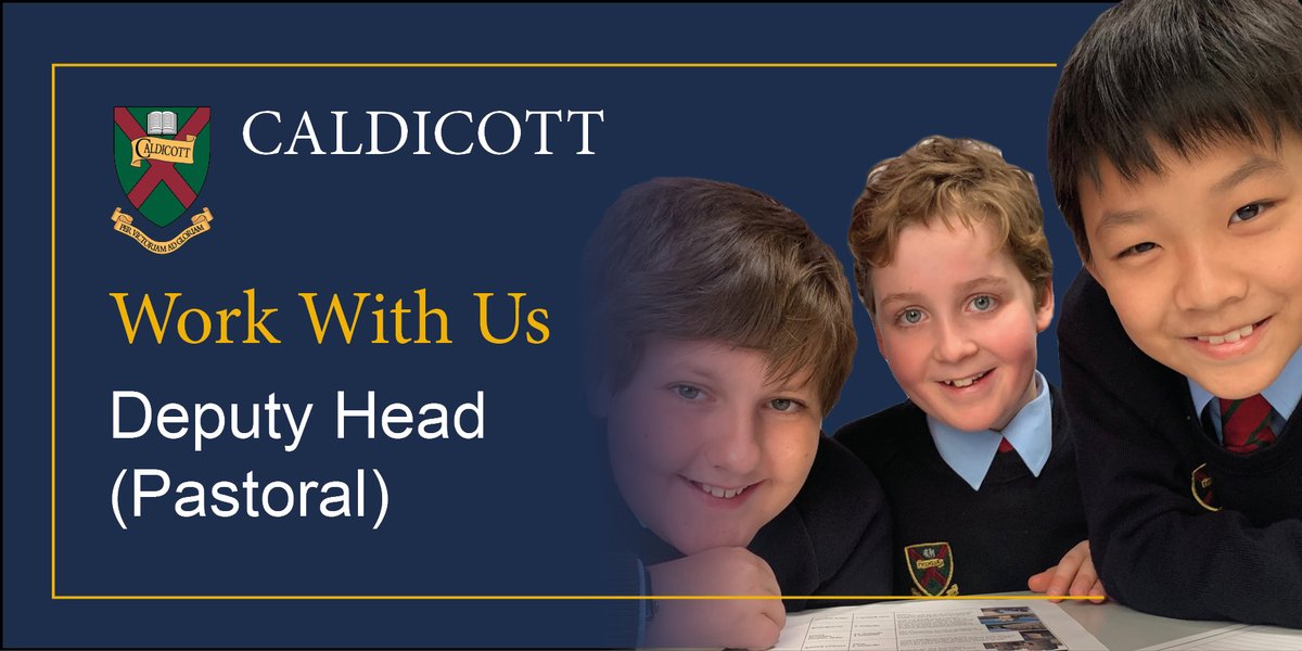 An exciting opportunity has arisen for a Deputy Head to join our Senior Leadership Team in a Pastoral capacity. If this is you, read more information about the role and how to apply on our website - bit.ly/WorkAtCaldicott

#JobVacancy #WorkWithUs #WorkAtCaldicott