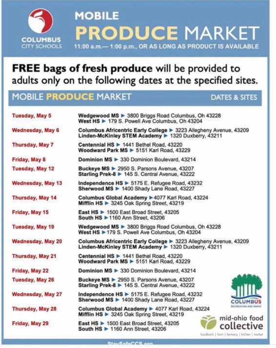 Columbus City Schools has extended its fresh produce mobile market! @colscityschools #freshproduce @colsrecparks