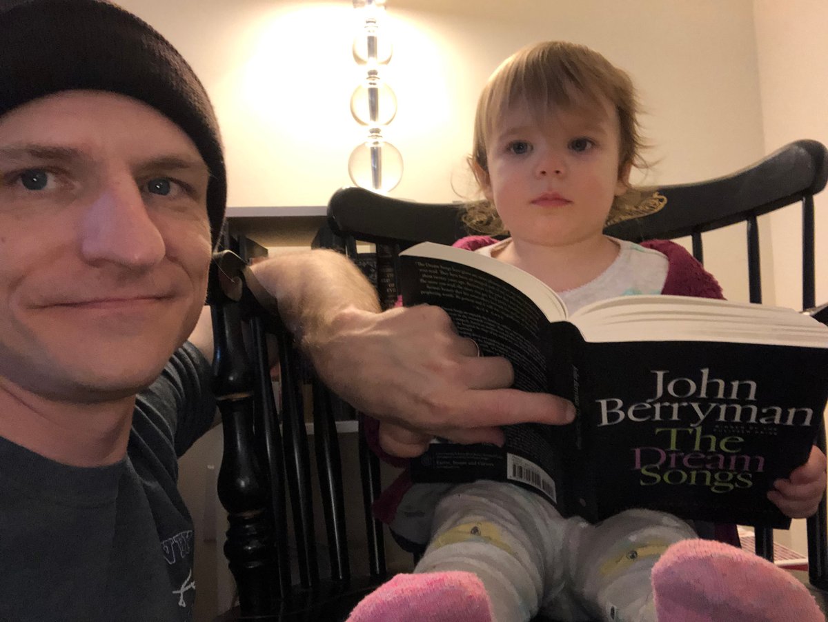 Mr. Seymour and Juliet are pondering John Berryman's poetry compiled in The Dream Songs. Are you #reading #poetry at home? #HarveySchoolReads