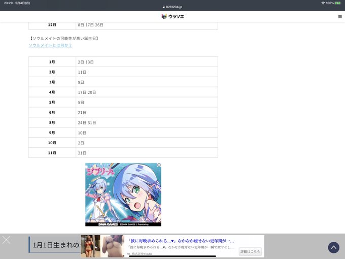 自分の誕生日と相性のいい誕生日