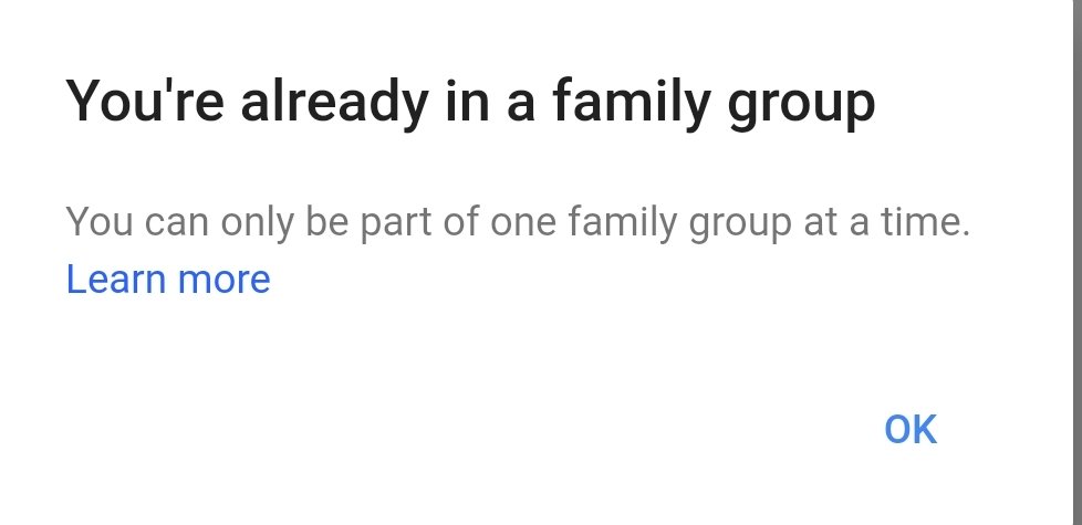 yitziny's tweet photo. @Google @GoogleAI
I have one drive and have my wife part of my family plan, my brother added me to their family as well and it's not allowing me to join, is there a way around it? https://t.co/JsnHC7sgyK
