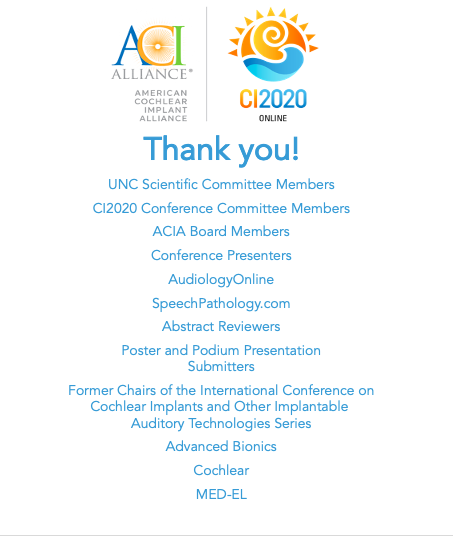 unc_ciresearch's tweet photo. Happy Better Speech and Hearing month! #CI2020InternationalOnline is live! Thank you for everyone's work to make this happen. #cochlearimplant @acialliance @UNC @UNC_SOM @UNC_ENT https://t.co/qOoKz8OGBp