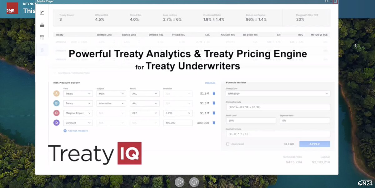 Live with ExposureIQ &amp; TreatyIQ @  #EXCD2020. We are going to preview these to customers who'd like to innovate with us through the exposure management and treaty underwriting analytics shortly. Reach out if you'd like to join in.