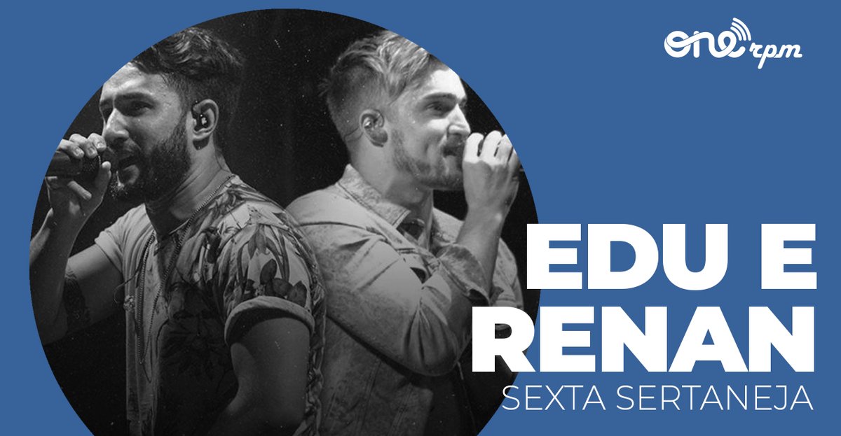 ONErpmbr's tweet photo. A dupla sertaneja @eduerenan acabou de lançar, pela @onerpmbr, seu mais novo álbum "Cinza e Azul". 
São 15 faixas mais que especiais, já disponíveis em todas as plataformas digitais. 👏😉
Escute agora na playlist #SextaSertaneja: https://t.co/HiJ3Uc2QwH https://t.co/dh3N5LHBm6