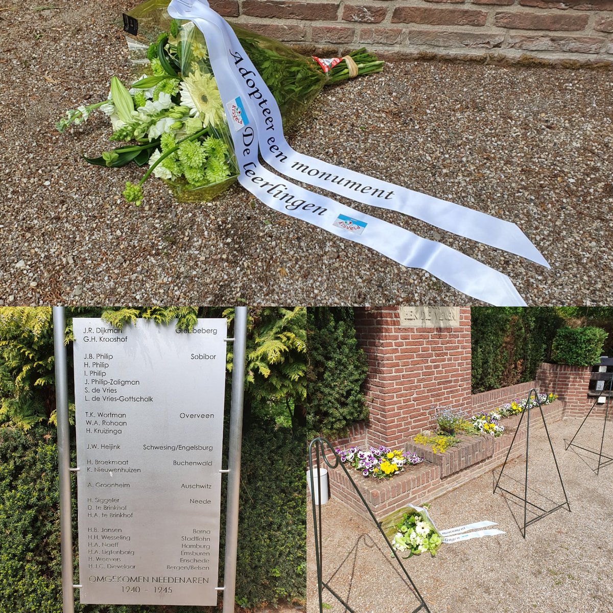Ook dit jaar leggen we bloemen bij ons adoptiemonument. <a href="/Gem_Berkelland/">Gemeente Berkelland</a> #4mei #herdenken #needseberg