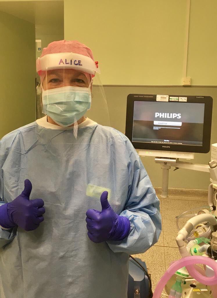 Thurston Community College & Thurston Sixth (@thurstoncollege) on Twitter photo One of our visors being worn by Alice a member of our Governing Body. Alice is a theatre nurse at St Thomas Hospital London <a href="/GSTTnhs/">Guy's and St Thomas'</a>. Thank you Alice for sending in the photo we are very proud of you and your colleagues #StayHomeSaveLives #NHSheroes #PPENow One of our visors being worn by Alice a member of our Governing Body. Alice is a theatre nurse at St Thomas Hospital London <a href="/GSTTnhs/">Guy's and St Thomas'</a>. Thank you Alice for sending in the photo we are very proud of you and your colleagues #StayHomeSaveLives #NHSheroes #PPENow