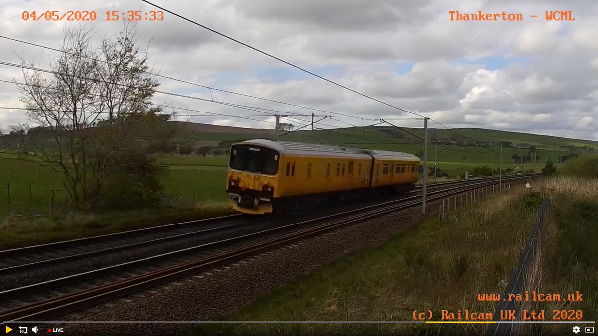palmersears's tweet image. Something a little different for #SpottingFromHome next, as 
@networkrail #class150 test train 950001 passes a gloomy Thankerton camera on its way from Carlisle to Mossend 
@railcamlive