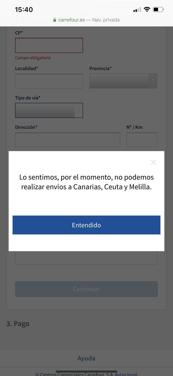 beagomcab's tweet photo. Ya está bien, Canarias también es España @CarrefourES https://t.co/79r9dyrKDR