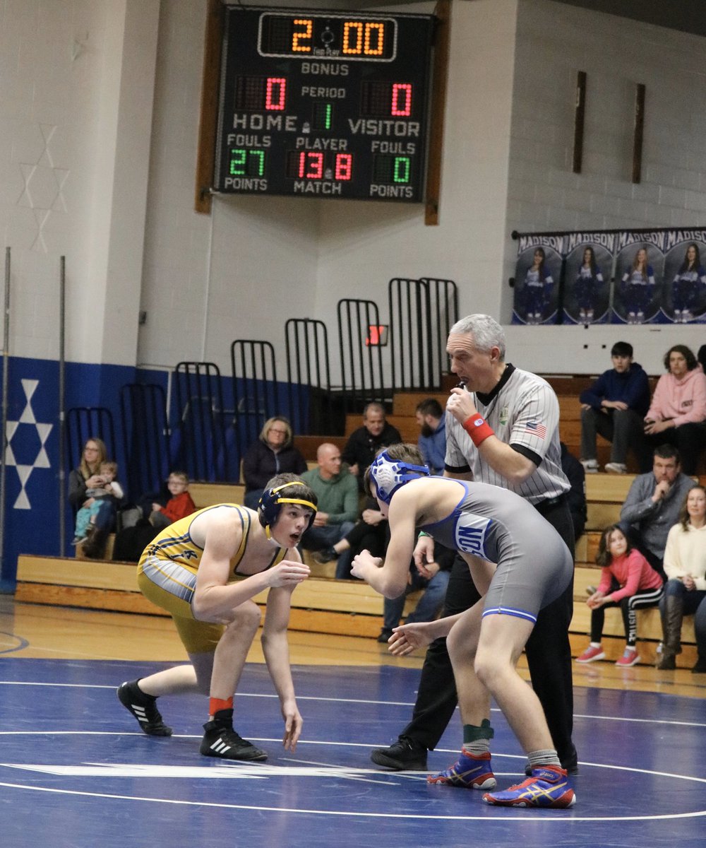 MadisonWrestler's tweet image. Madison Wrestling weight class of the day is 138:
The featured wrestler is:
Aiden Sample So: 1x varsity letterman with 15 varsity wins on the season. Also placed at 2 varsity tournament &amp;amp; 1st at 3 JV tournaments. He is the recipient of most improved wrestler award on varsity.