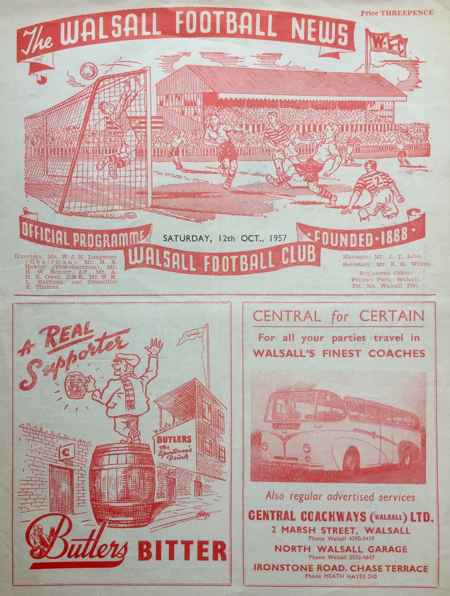 Mal Winkles Football Nostalgia Walsall V Brighton Hove Albion Div3 S 12 10 57 2 3 Att 11 080 Walsallfc Saddlers Bhafc