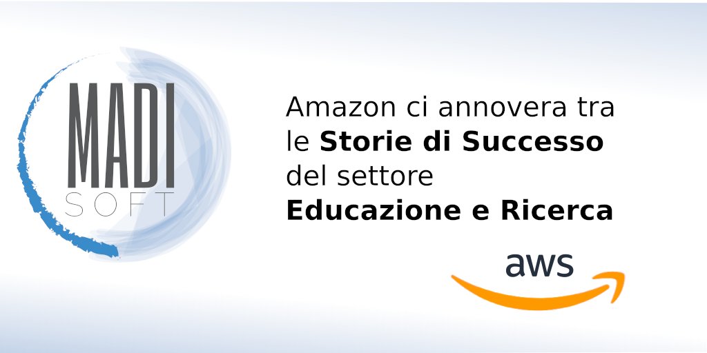 Madisoft's tweet image. Un nuovo importante traguardo che ci riempie di orgoglio.
Amazon ci ha inserito nella pagina “Storie di successo”, relativa alla nuova region di Milano disponibile da oggi (tab educazione e ricerca):
lnkd.in/drDy_uP