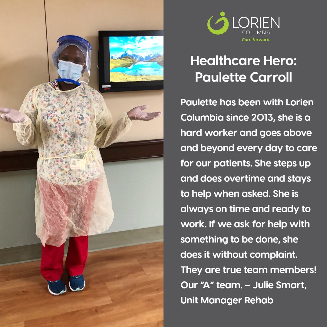 HFAMCommunity's tweet photo. Thank you Paulette, and all of the #LTCHeroes who are providing quality care! #HealthcareHeroes @LorienHealth @ahcancal https://t.co/GGDN9gec9f