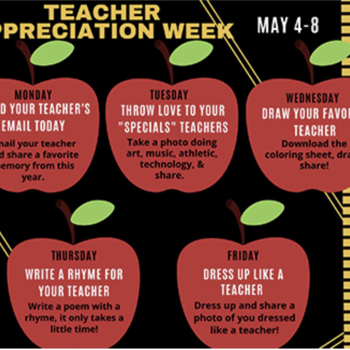 As today kicks off Teacher Appreciation Week! Be sure to say thank you to the amazing educators who inspire students here in CCSD. Here are some pretty cool ways to celebrate our Teachers. 
#TeacherAppreciationWeek