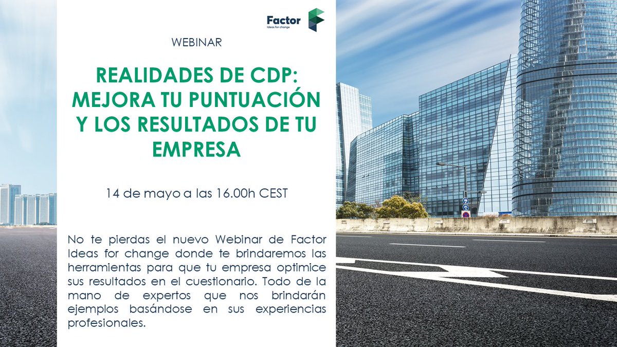 global_factor's tweet photo. Conoce las claves cómo mejorar tu puntuación y los resultados de tu empresa en el webinar de Factor este 14 de mayo. Para más información contacta con nosotros: socialmedia@wearefactor.com https://t.co/rWhZM19NF5