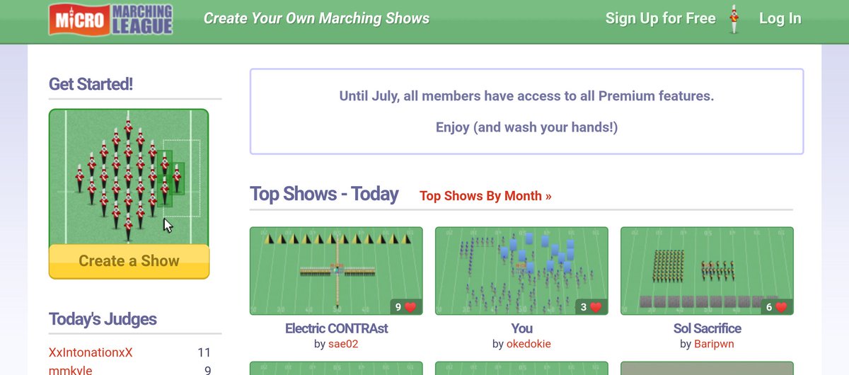 micromarching's tweet image. We have extended our free premium for all members until JULY!

Get out there and design, compete, but don't forget to judge more shows!