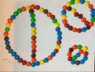 MsRothLRES's tweet photo. Last week, we continued our discussion of circles with a fun M&amp;M exploration about diameter versus circumference.  What do you notice about how many M&amp;Ms it takes to span the diameter compared to wrap around the circumference? https://t.co/rHPBJVV8BY