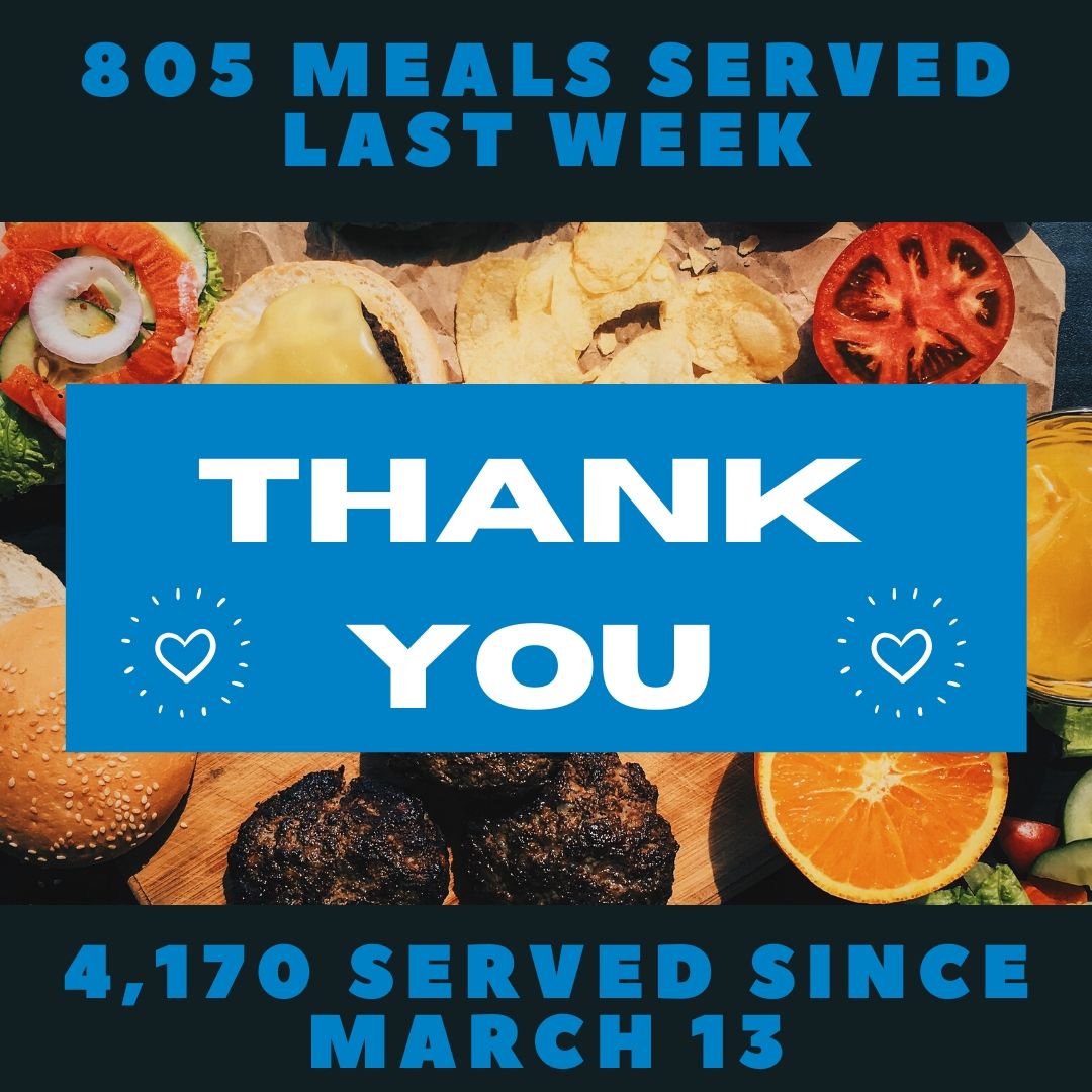 Thank you to our amazing community! You have provided over 4,000 meals (and counting!) during this COVID-19 crisis. We couldn't do it without you!