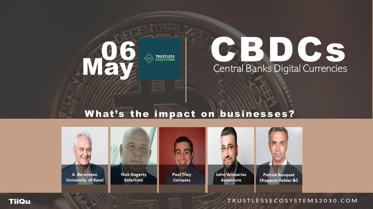 OANDACrypto's tweet image. Our Co-Founder and CTO Paul Tiley will be speaking and sharing content Central Banking Digital Currencies (CBDCs) this Wednesday. 

Join us on this webinar to learn more, it will be a great showcase with hosted by TiiQu and our other guest speakers. 

ow.ly/kd6b50zw9UM