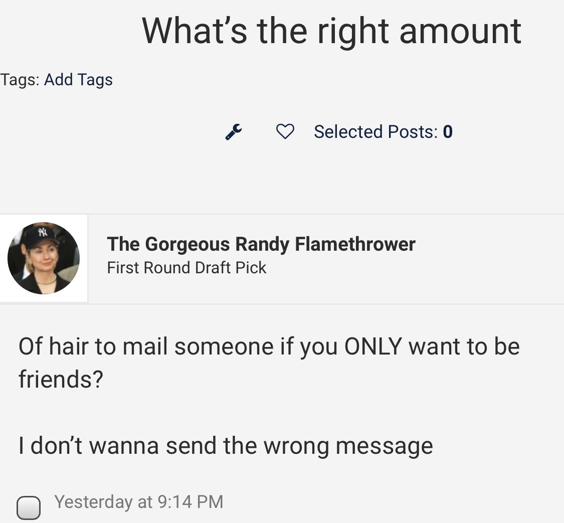 These crazy times lead to some crazy threads on the Bunker. Is this the craziest? Please maintain a safe distance, Randy!