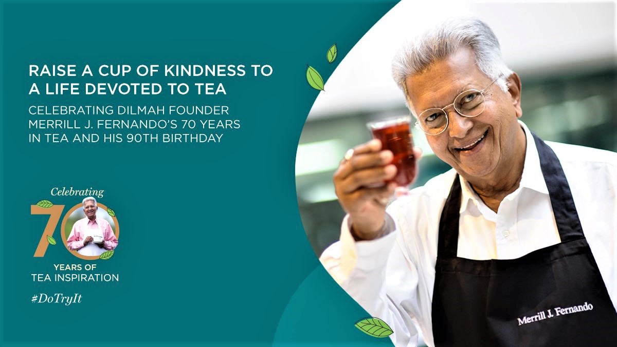 NalakaG's tweet photo. Wishing @Dilmah founder #MerrillJFernando a Happy 90th Birthday. We join in celebrating #70thYearInTea of world’s most experienced teamaker! He launched #lka’s 1st valued added #CeylonTea brand - now retailing in 100+ countries #RaiseaCuppa #LoversofTea
https://t.co/VghCuzWtkX https://t.co/RXhq7Q7E1h