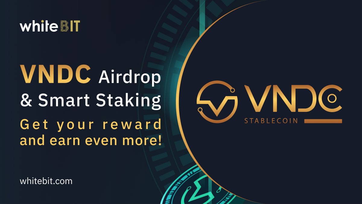 WhiteBit's tweet photo. Only 48 hours left till the end of our @Vndcstable Airdrop!
Sign up via this link: https://t.co/WPsXKe4KtH
Submit your KYC before May 6th, 12:00 (UTC)
Receive 40 000 $VNDC to your account via WhiteBIT Code within 72 hours! https://t.co/rj37l8Yjcu