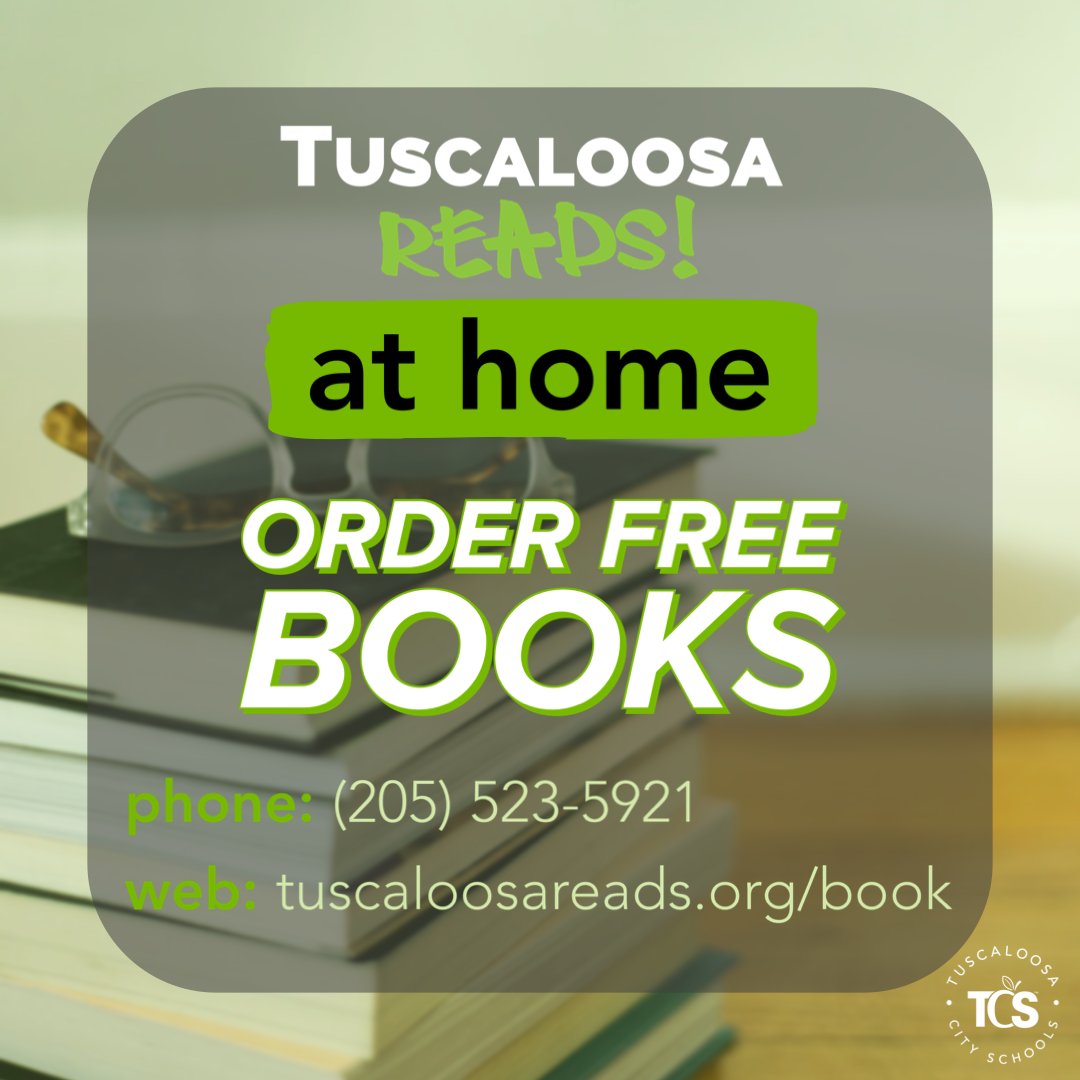 TCSBoardofEd's tweet image. TCS students! You can now order new, high-interest books of your own choosing &amp;amp; the books will be delivered to YOUR door FOR FREE!  Visit tuscaloosareads.org/book or call 205-523-5921 to order your own books while supplies last. @MikeDaria @ezigbo_  #TCSAtHome #LibrarySquad
