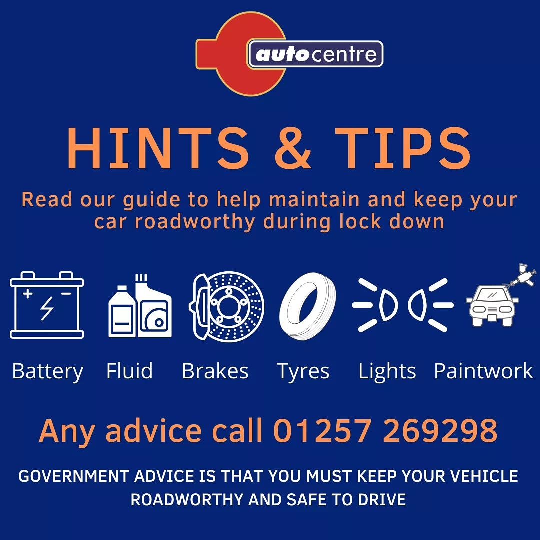 Day 42 of lock-down, how is your car doing? 
Cars being stood for a while need a little TLC and regular checks to ensure it’s ready to use when you need it.
We have put together some hints and tips to help you out, these can be found bit.ly/2VZiWmQ

Take care, stay safe!