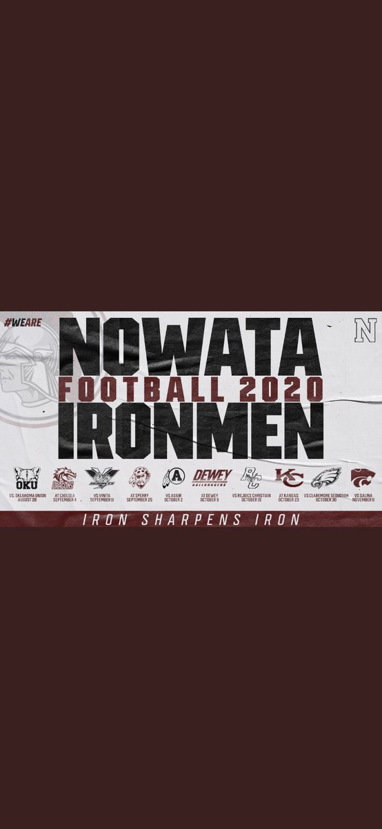 NowataFootball's tweet photo. We are ready for the season to get started! Great things will be happening for the Ironmen in 2020 #MolonLabe #IronShaprensIron S/O to @ethanroe for the amazing grapic! Hit him up if you want to look good. https://t.co/M1IYLaC8ED