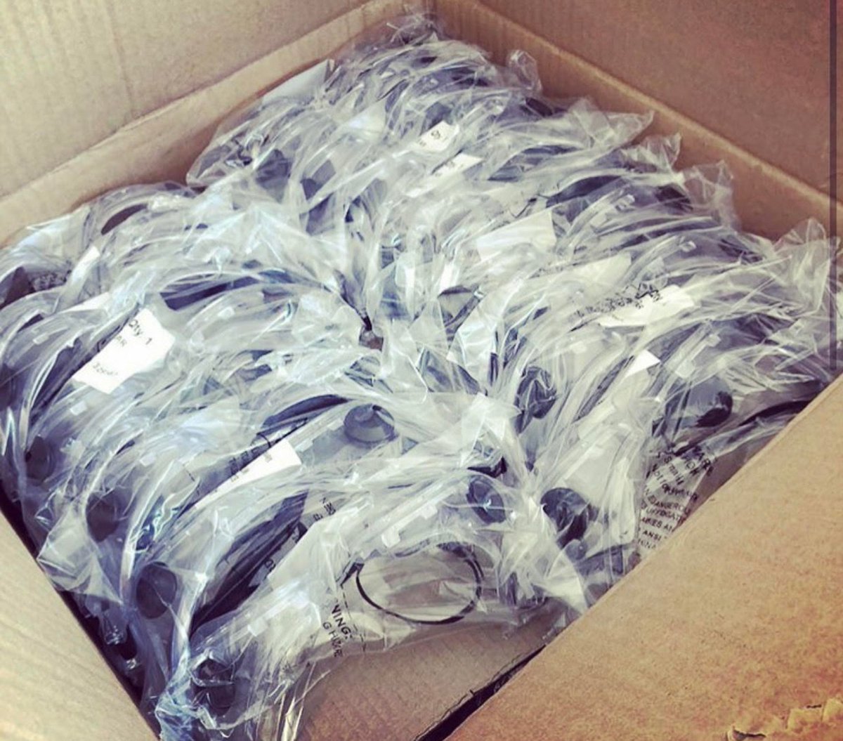 Diobpt's tweet photo. .@TCHSCrusaders recently donated four cases of goggles used in their labs to "Spare A Mask, Save A Life," for the use of coronavirus first-responders! @CathSchoolsDOB https://t.co/JQQkQmwXYu