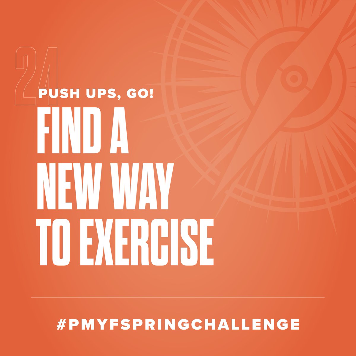 PMYF2's tweet photo. Day 24 of the PMYF Challenge. Find a new way to exercise. Be sure to use the hashtag. #PMYFSPRINGCHALLENGE https://t.co/uBYMeiB5F5