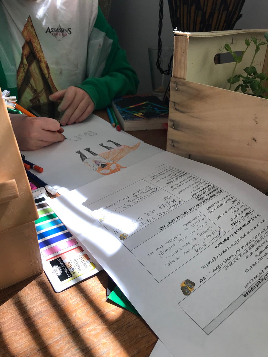 Tris (10) is happily working through <a href="/burymusic/">Bury Music Service</a> wonderful music learning pack. This is his idea for G.R.S &amp; his 4 year old sisters Ysobel. This is our favourite resource by far. #music #elgar #enigmavariations